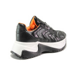 Черни спортни дамски обувки, еко-кожа и текстилна материя - спортни обувки за есента и зимата N 100014495