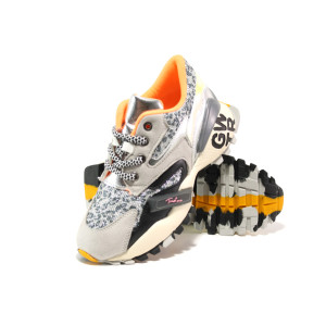 Сиви спортни дамски обувки, еко-кожа и текстилна материя - спортни обувки за есента и зимата N 100014494