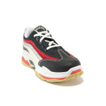 Черни дамски маратонки, еко-кожа и текстилна материя - спортни обувки за целогодишно ползване N 100014592