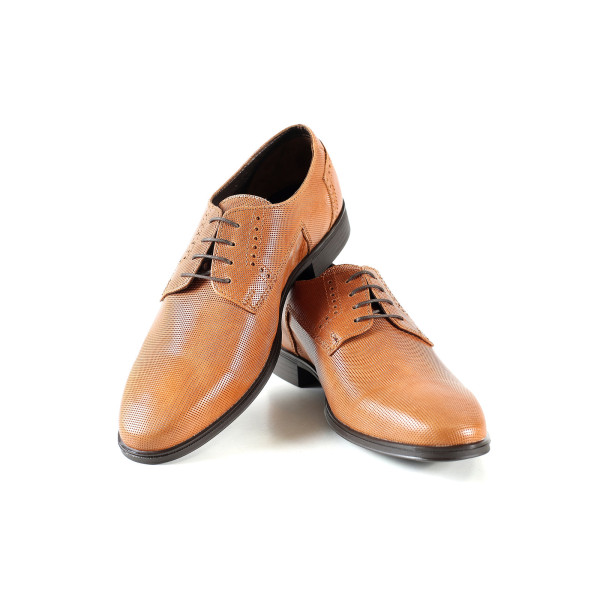 СветлоКафяви анатомични официални мъжки обувки, естествена кожа - елегантни обувки за пролетта и лятото N 100018329