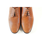 СветлоКафяви анатомични официални мъжки обувки, естествена кожа - елегантни обувки за пролетта и лятото N 100018329