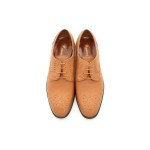 Светлокафяви официални мъжки обувки, естествена кожа перфорирана - официални обувки за целогодишно ползване N 100018160