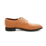 Светлокафяви официални мъжки обувки, естествена кожа перфорирана - официални обувки за целогодишно ползване N 100018160