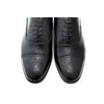 Черни официални мъжки обувки, естествена кожа - всекидневни обувки за целогодишно ползване N 100015025