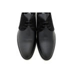 Черни официални мъжки обувки, естествена кожа и естествена велурена кожа - всекидневни обувки за целогодишно ползване N 100015015
