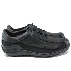 Анатомични черни мъжки обувки, естествена кожа - всекидневни обувки за пролетта и лятото N 100013533