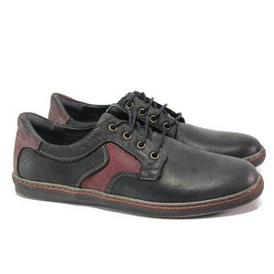 Анатомични черни мъжки обувки, естествена кожа - всекидневни обувки за пролетта и лятото N 100013586