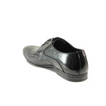 Анатомични черни мъжки обувки, лачена естествена кожа - официални обувки за целогодишно ползване N 100013594