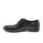 Анатомични черни мъжки обувки, естествена кожа - официални обувки за целогодишно ползване N 100013667