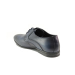 Анатомични тъмносини мъжки обувки, естествена кожа - официални обувки за целогодишно ползване N 100013666
