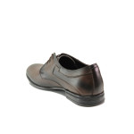 Анатомични кафяви мъжки обувки, естествена кожа - официални обувки за целогодишно ползване N 100013687