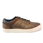 Кафяви мъжки обувки, естествена кожа - ежедневни обувки за пролетта и лятото N 100013817