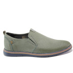 Анатомични зелени мъжки обувки, естествена кожа - ежедневни обувки за пролетта и лятото N 100013825