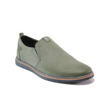 Анатомични зелени мъжки обувки, естествена кожа - ежедневни обувки за пролетта и лятото N 100013825