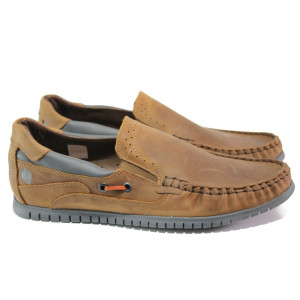 Анатомични кафяви мъжки обувки, естествена кожа - ежедневни обувки за пролетта и лятото N 100013940