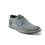 Анатомични сини мъжки обувки, естествена кожа - ежедневни обувки за пролетта и лятото N 100013935