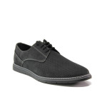 Анатомични черни мъжки обувки, естествен набук - ежедневни обувки за пролетта и лятото N 100014040