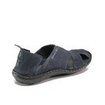 Тъмносини ортопедични мъжки сандали, естествен набук - ежедневни обувки за пролетта и лятото N 100012482