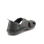 Ортопедични черни мъжки сандали, естествена кожа - ежедневни обувки за пролетта и лятото N 100014188