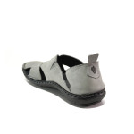 Ортопедични сиви мъжки сандали, естествена кожа - ежедневни обувки за пролетта и лятото N 100014189