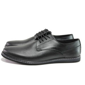 Черни мъжки обувки, естествена кожа - всекидневни обувки за есента и зимата N 100014504