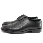Черни мъжки обувки, естествена кожа - елегантни обувки за есента и зимата N 100014550