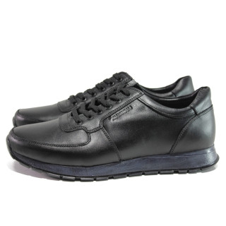 Черни мъжки обувки, естествена кожа - ежедневни обувки за есента и зимата N 100014548