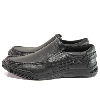 Черни анатомични мъжки обувки, естествена кожа - ежедневни обувки за есента и зимата N 100014573