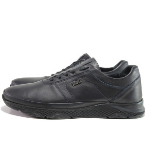 Тъмносини мъжки обувки, естествена кожа - всекидневни обувки за есента и зимата N 100014599