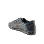 Тъмносини мъжки обувки, естествена кожа - всекидневни обувки за целогодишно ползване N 100014632
