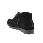 Черни мъжки боти, естествен велур - ежедневни обувки за есента и зимата N 100014711