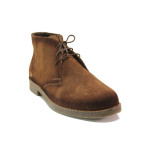 Кафяви мъжки боти, естествен велур - ежедневни обувки за есента и зимата N 100014712