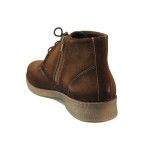 Кафяви мъжки боти, естествен велур - ежедневни обувки за есента и зимата N 100014712