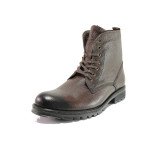 Кафяви мъжки боти, естествена кожа - ежедневни обувки за есента и зимата N 100014785
