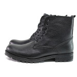 Черни мъжки боти, естествена кожа - ежедневни обувки за есента и зимата N 100014786