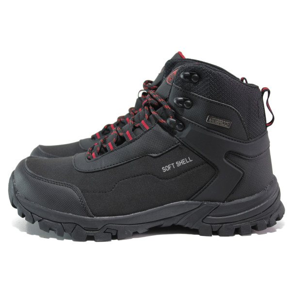 Черни мъжки боти, текстилна материя - ежедневни обувки за есента и зимата N 100014971
