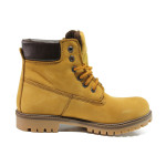 Жълти мъжки боти, естествен набук - ежедневни обувки за есента и зимата N 100014973