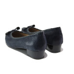 Тъмносини дамски обувки със среден ток, естествена кожа - всекидневни обувки за пролетта и лятото N 100013508