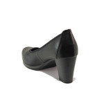Черни дамски обувки с висок ток, здрава еко-кожа - всекидневни обувки за пролетта и лятото N 100013507