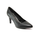 Черни дамски обувки с висок ток, естествена кожа - всекидневни обувки за пролетта и лятото N 100013511