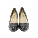 Черни дамски обувки с висок ток, естествена кожа - всекидневни обувки за пролетта и лятото N 100013522