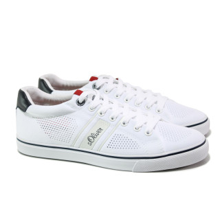 Бели мъжки спортни обувки, текстилна материя - спортни обувки за пролетта и лятото N 100013640