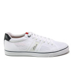 Бели мъжки спортни обувки, текстилна материя - спортни обувки за пролетта и лятото N 100013640