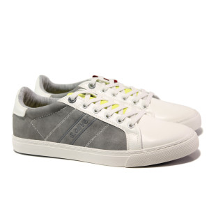 Сиви мъжки обувки, текстилна материя - спортни обувки за пролетта и лятото N 100013688