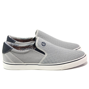 Сиви мъжки спортни обувки, текстилна материя - всекидневни обувки за пролетта и лятото N 100013742