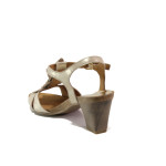 Бежови дамски сандали, естествена кожа - ежедневни обувки за пролетта и лятото N 100013835