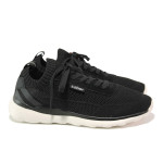Черни мъжки спортни обувки, текстилна материя - спортни обувки за пролетта и лятото N 100013747