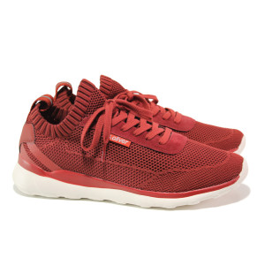 Червени мъжки спортни обувки, текстилна материя - спортни обувки за пролетта и лятото N 100013746