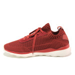 Червени мъжки спортни обувки, текстилна материя - спортни обувки за пролетта и лятото N 100013746
