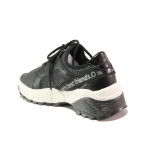 Черни дамски маратонки, еко-кожа и текстилна материя - спортни обувки за пролетта и лятото N 100013737